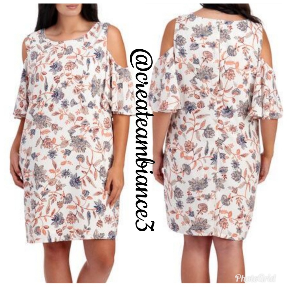 Jessica Simpson Floral Cold Shoulder Dress